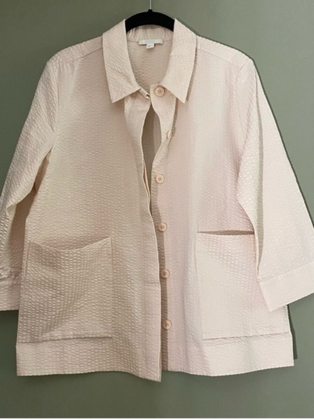 COS Pale Pink Textured Button-Front Jacket